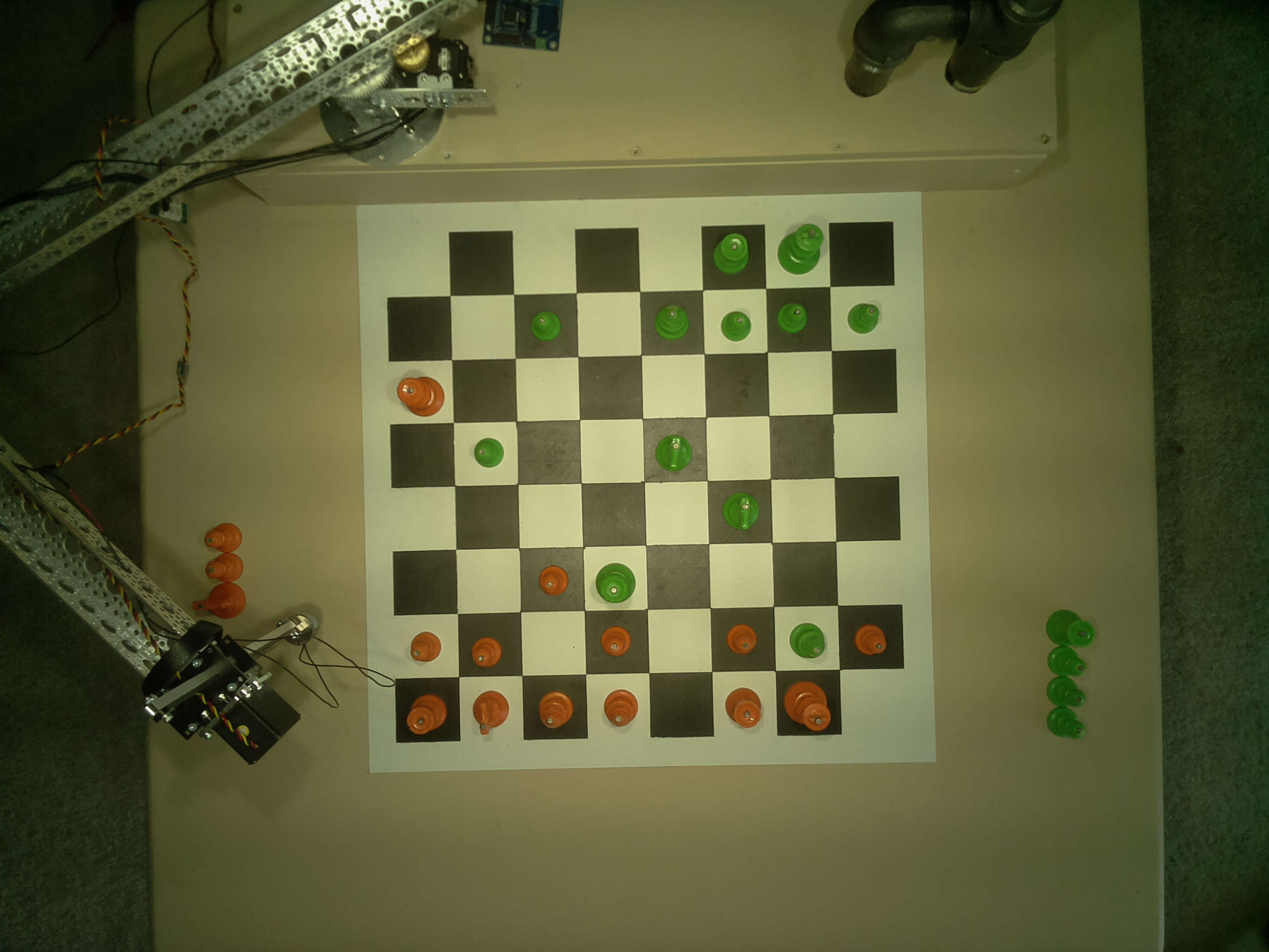A raw image of the chessboard on table, captured from the camera.